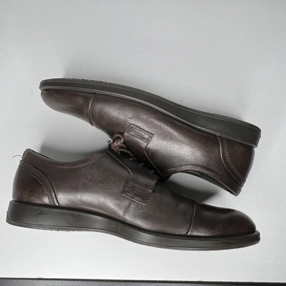 Ecco Mens Brown Leather Dress Oxford Lace-Up Comfort Shoes Mens Size 11.5